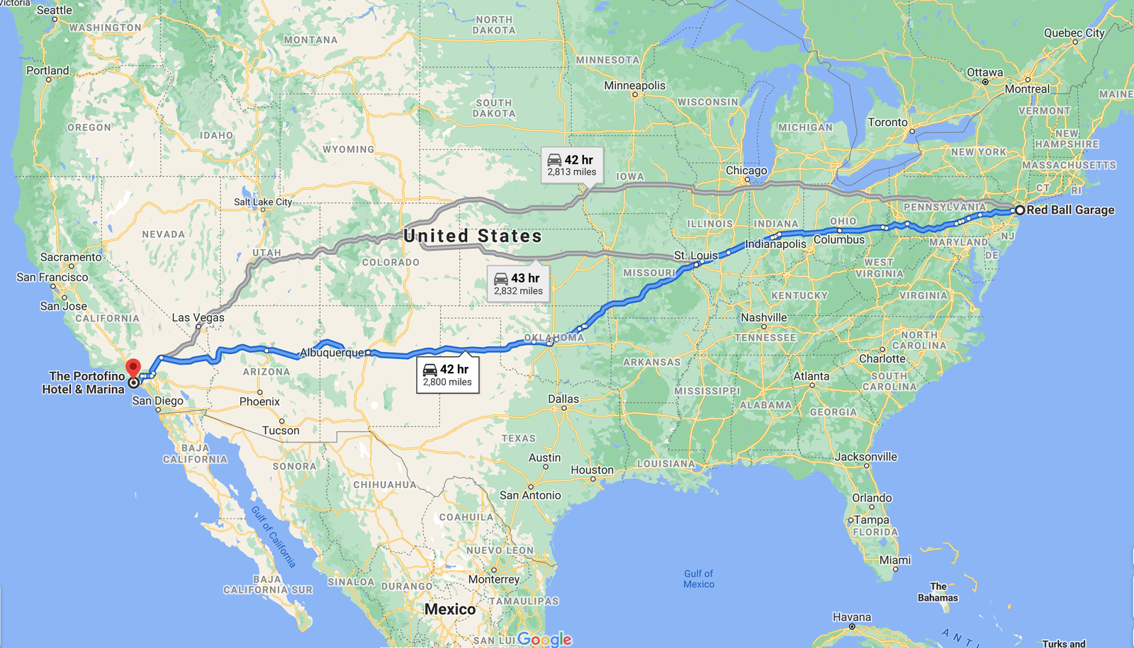 Coast to Coast America Google Maps